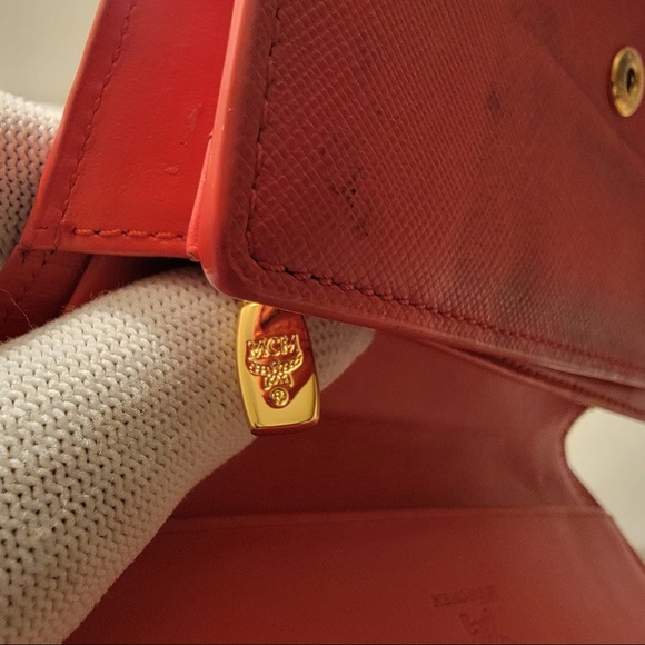 Mcm Red Leather Card Wallet - Picture 6 of 6